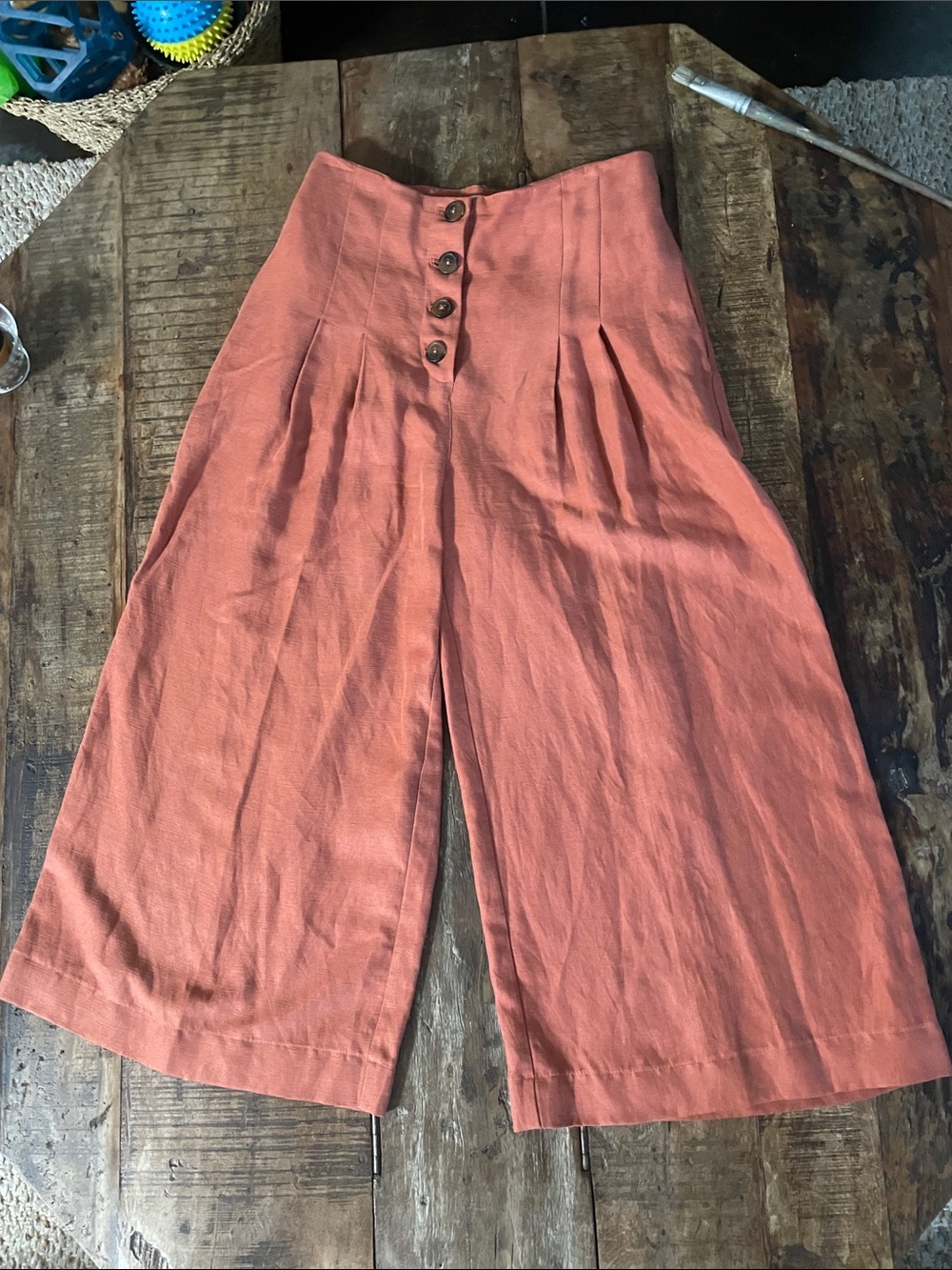 Wilfred High-Rise Wide-Leg pants in Rust